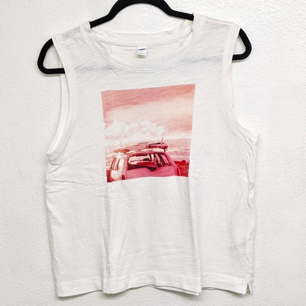 Old Navy Graphic White Tank